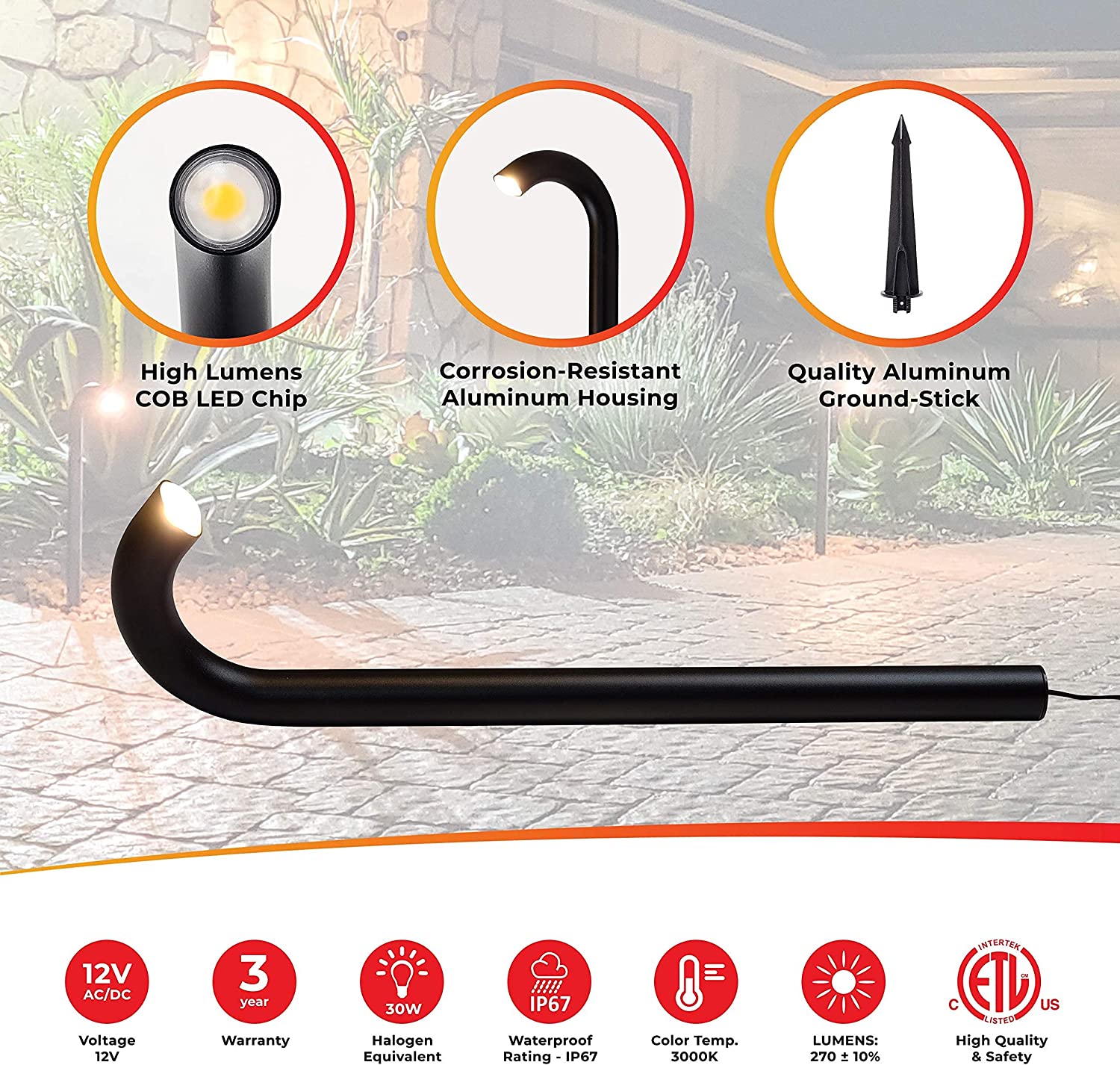 Low Voltage 3W 12V IP65 Waterproof Landscape LED Path Lighting PWL700picture5