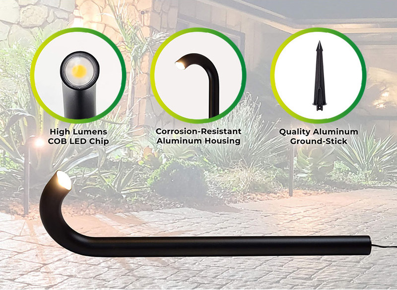 Low Voltage Landscape Lights 3W 12V AC/DC LED Pathway Lights IP65 Waterproof Landscape Path Lighting with Aluminum Housing
