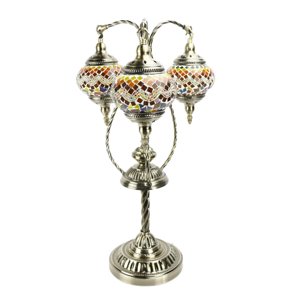 New Turkish Led Light for Table Lamp AC Modern 80 Round Vintage Green Glass Banker Lamp Stain Glass Lamp Mosaic Glass