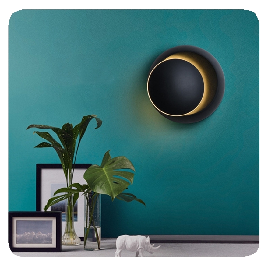 Modern Simple Living Room Hotel Hallway Staircase APCITL Decorative Wall Lamp LED Round Adjustable Bedside Light