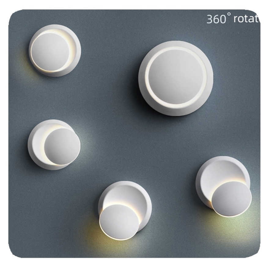 Modern Simple Living Room Hotel Hallway Staircase APCITL Decorative Wall Lamp LED Round Adjustable Bedside Light