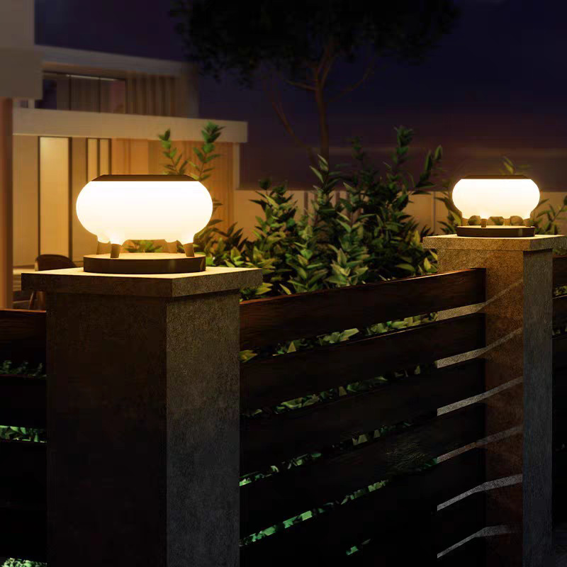 European Luxury Modern Solar LED Pillar Lamp Stainless Steel Body Hotels Gardens Villas Residential Wall Decor Factory Direct