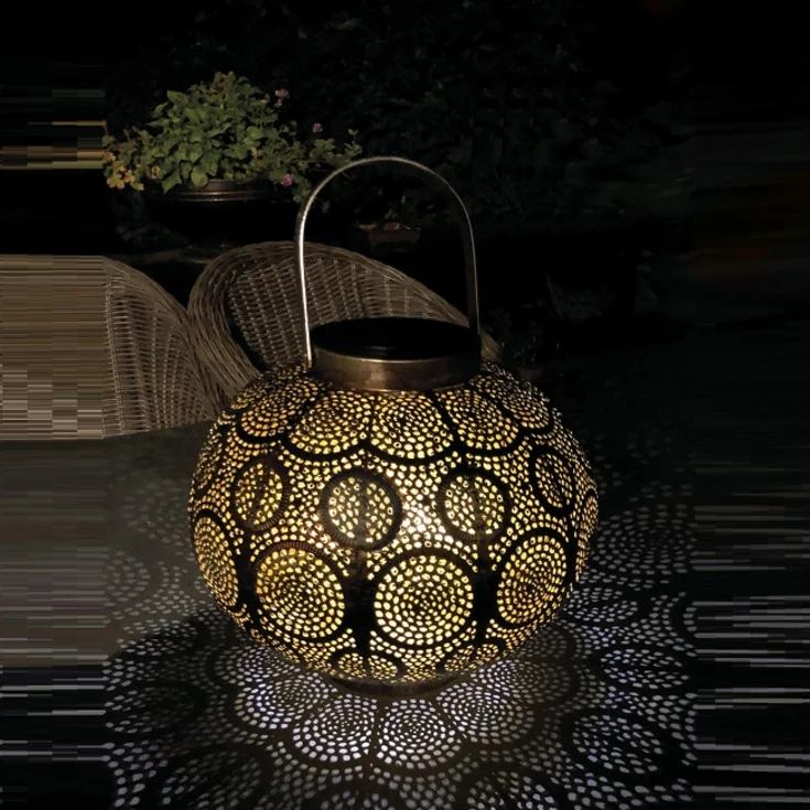 Iron LED Hollowed Pattern Outdoor Solar Lantern Decorative Garden Lamp LAN260picture2