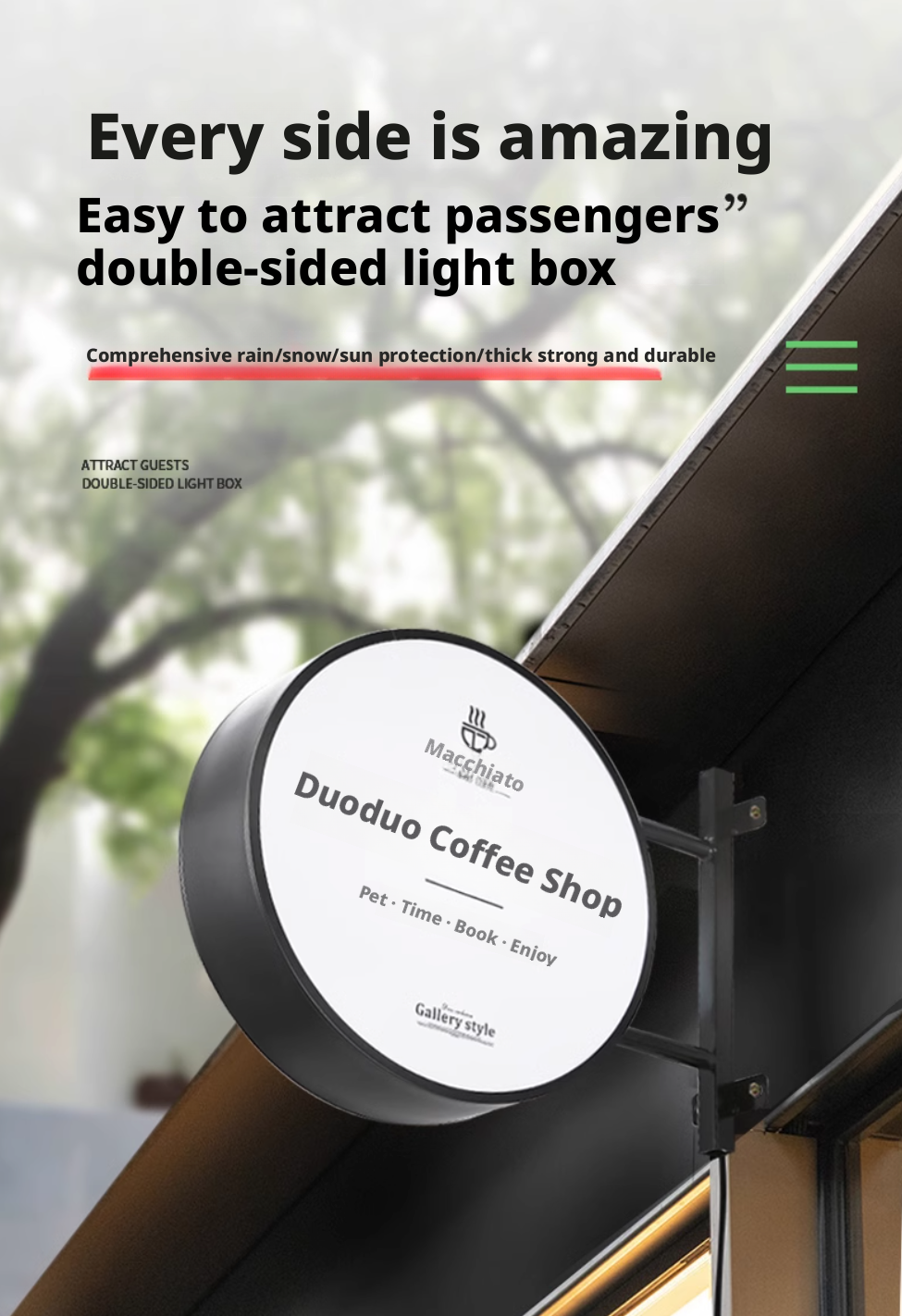 Outdoor Commercial Store Sign Light Rectangle LED Advertising Light Box ASL240picture5