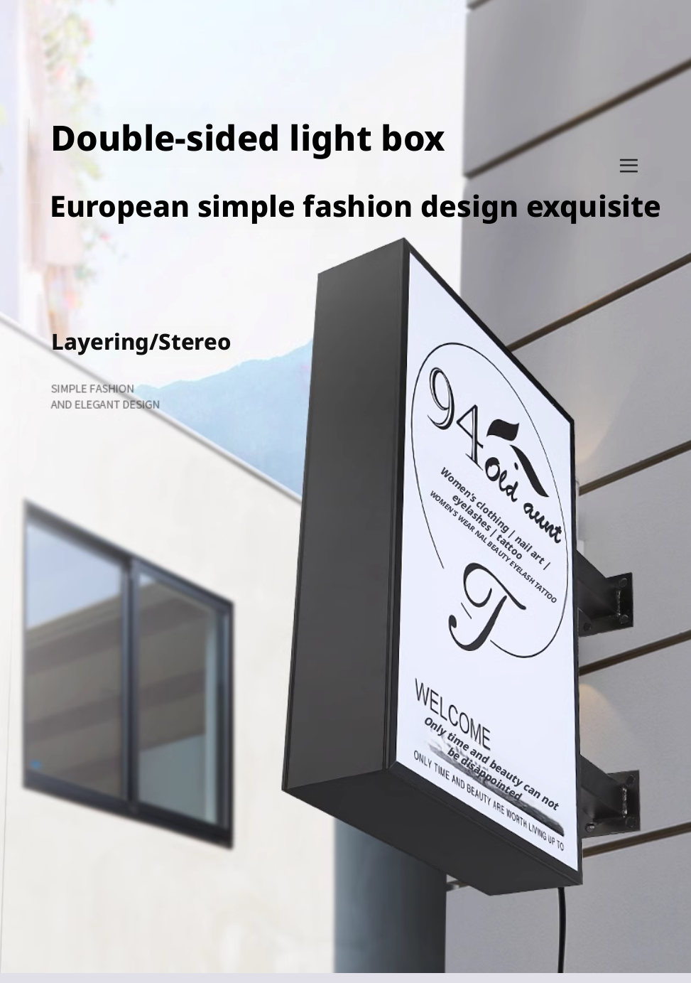 Outdoor Commercial Store Sign Light Rectangle LED Advertising Light Box ASL240picture6