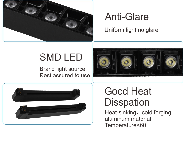 Led Track Spot Light Commercial Linear Led Track Lighting