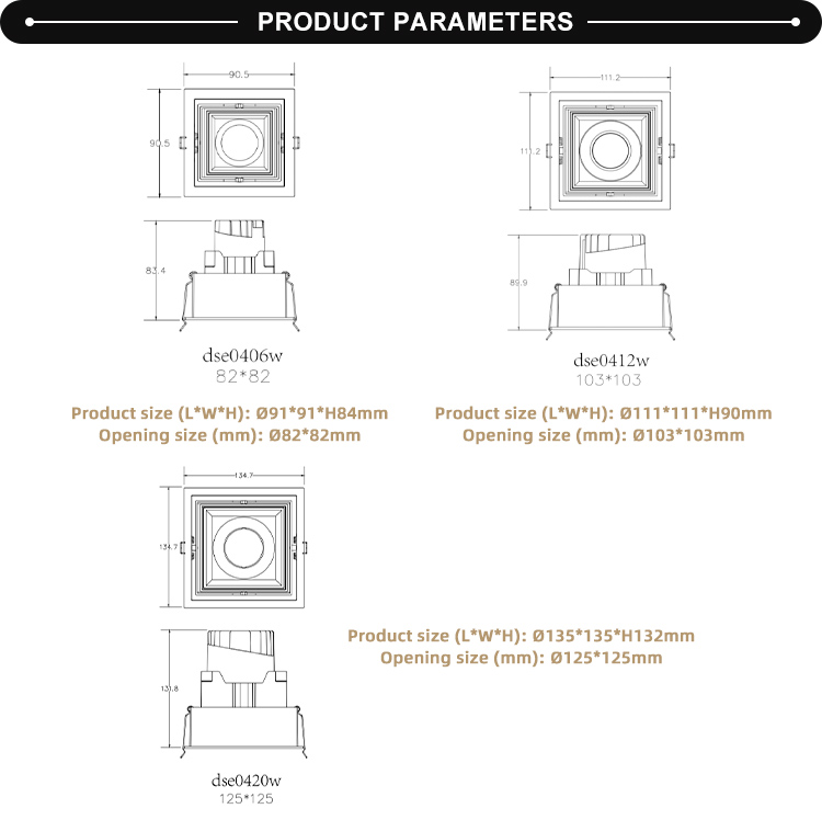 Modern Embedded Design Adjustable Spotlight Downlight 6W12W20W Ceiling Glare Spot Light Led Recessed Downlight Spotlight