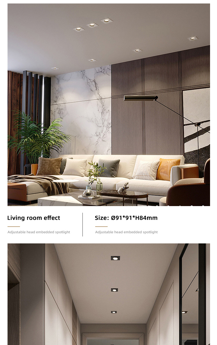 Modern Embedded Design Adjustable Spotlight Downlight 6W12W20W Ceiling Glare Spot Light Led Recessed Downlight Spotlight