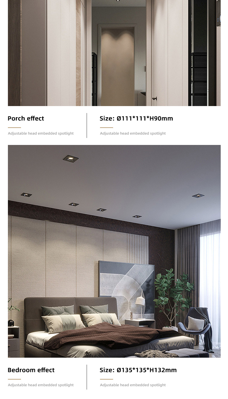 Modern Embedded Design Adjustable Spotlight Downlight 6W12W20W Ceiling Glare Spot Light Led Recessed Downlight Spotlight