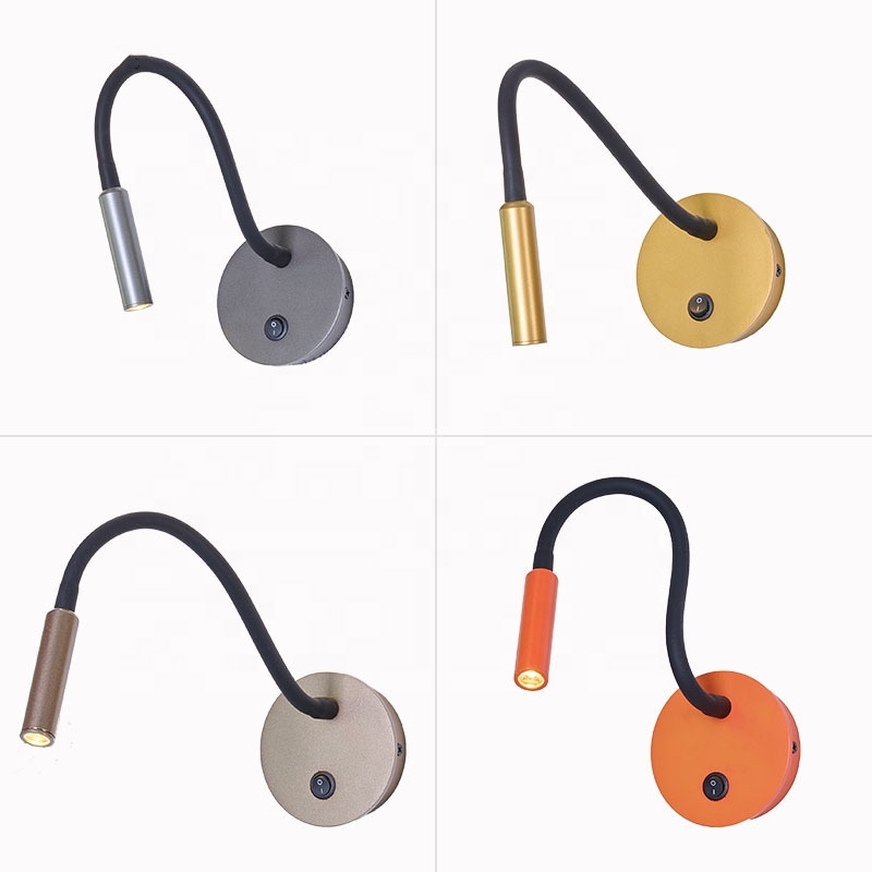 LED Goose Neck Adjustable Reading Bedside Wall Lamp for Hotel Bedroom Hose Wall Light WL5250picture3