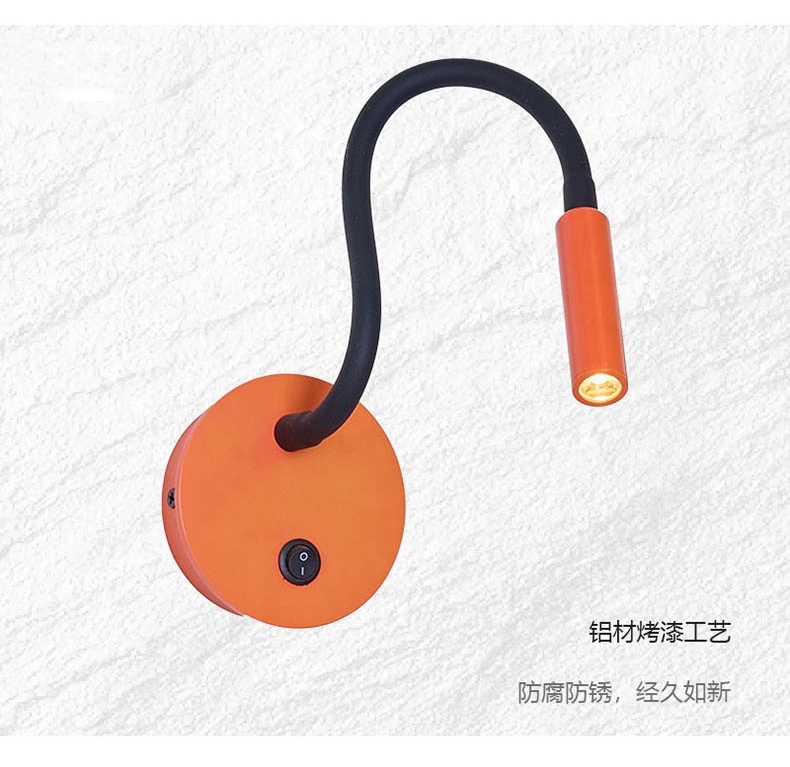 LED Goose Neck Adjustable Reading Bedside Wall Lamp for Hotel Bedroom Hose Wall Light WL5250picture4