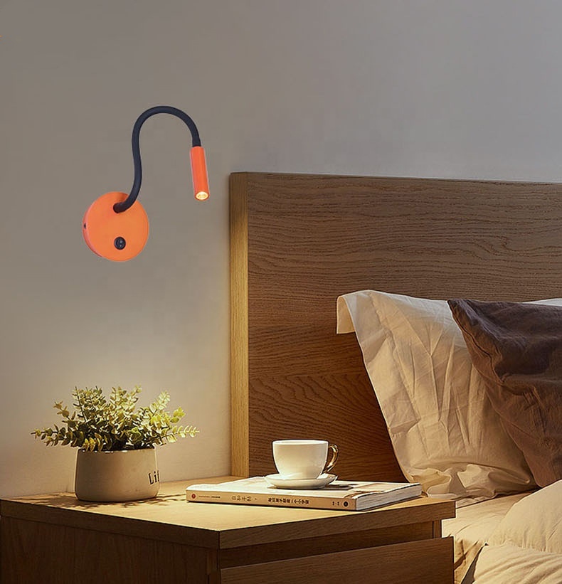 LED Goose Neck Adjustable Reading Bedside Wall Lamp for Hotel Bedroom Hose Wall Light WL5250picture6