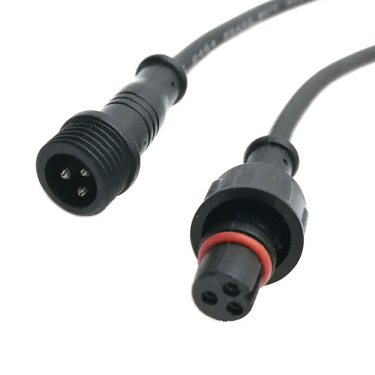 2 Core 2pin Black Pigtail Plastic Waterproof LED Connector Male Female Plug PVC Cable LCR1100picture3