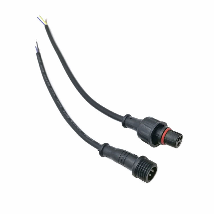 2 Core 2pin Black Pigtail Plastic Waterproof LED Connector Male Female Plug PVC Cable LCR1100picture4