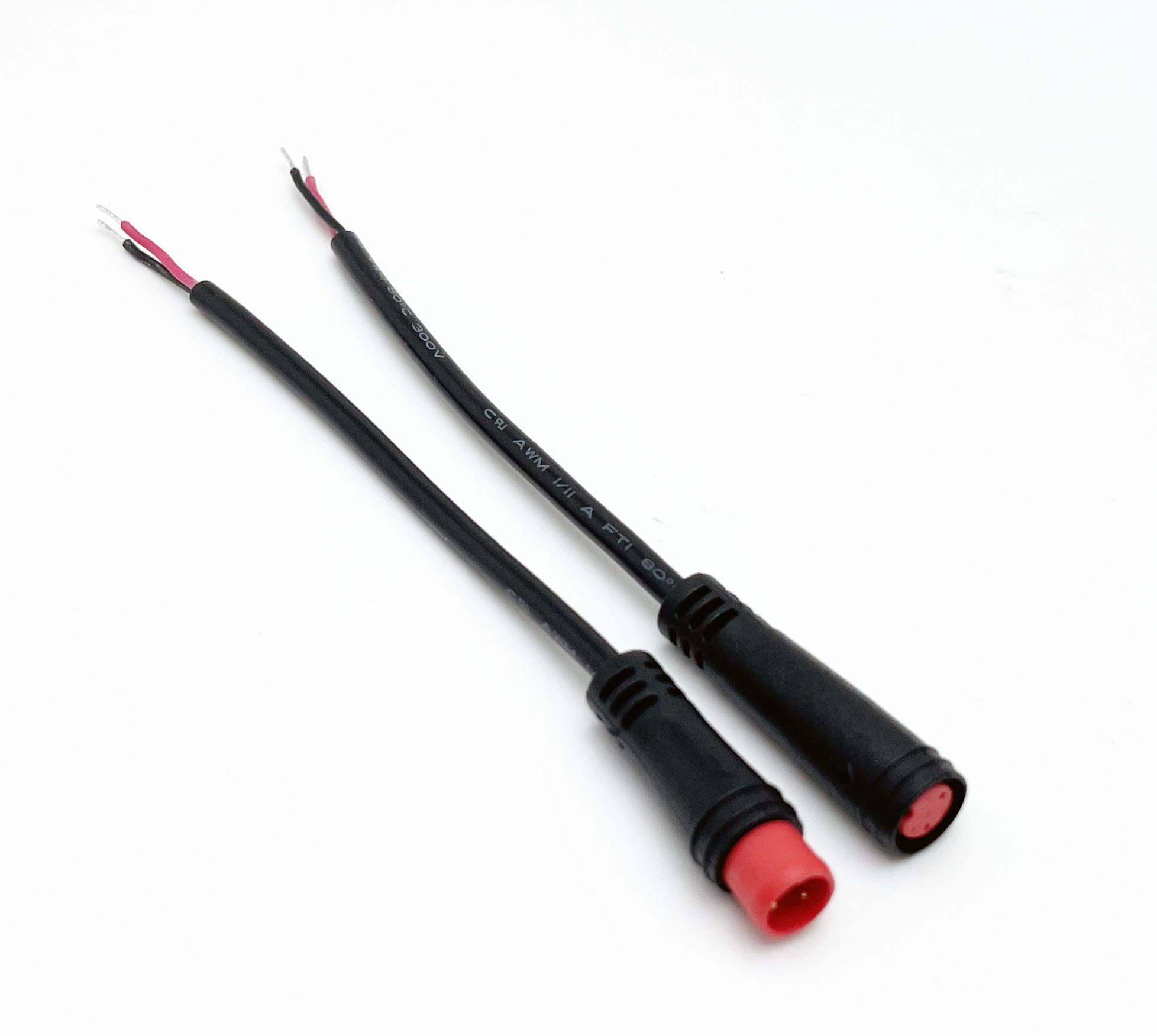 M8 Red Rubber Core 2Pin Male and Female Connector IP65 Waterproof Cable LCR1000picture4