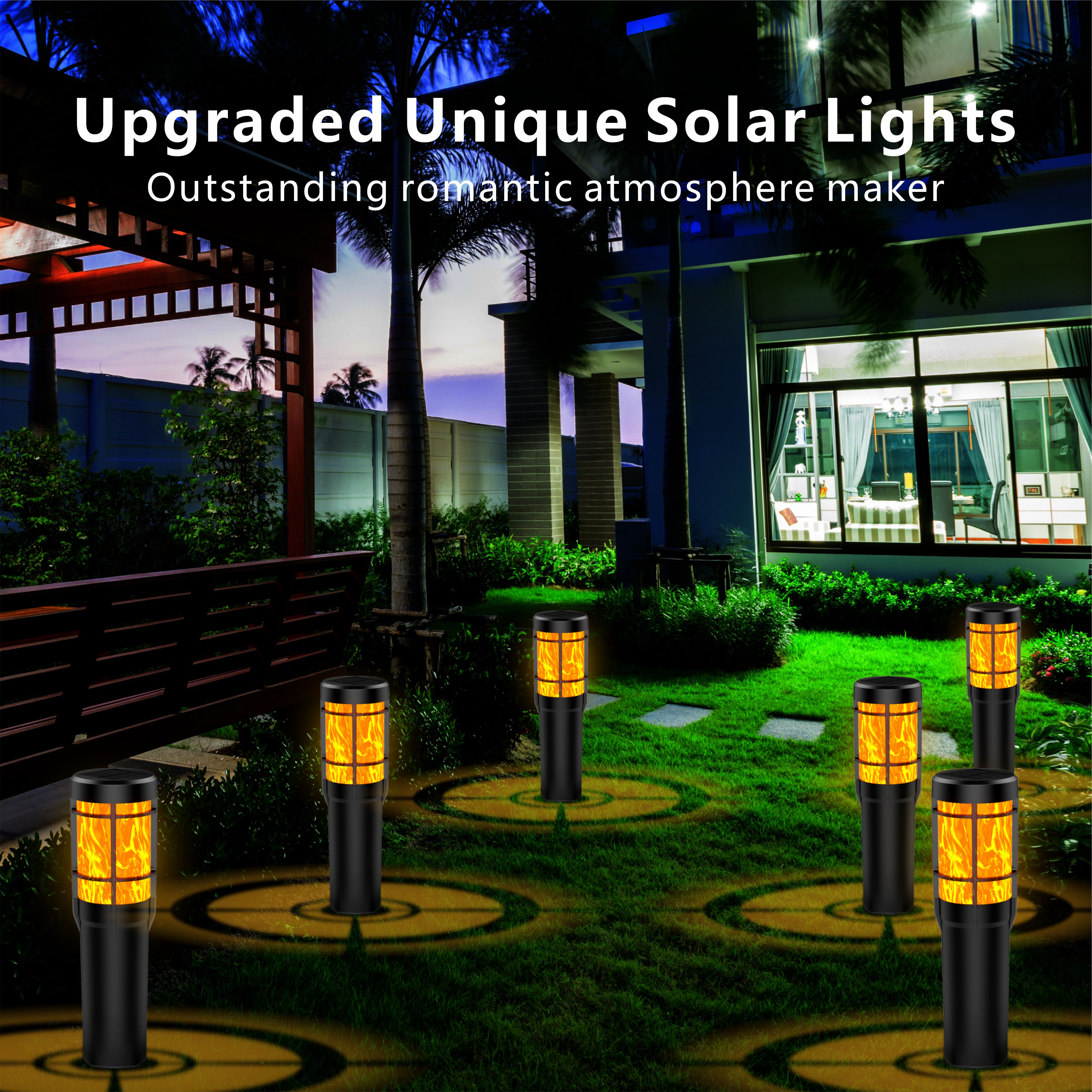 Auto Switch Fire Glow Solar Lawn Lamp with LED Light Source Waterproof SFM170picture6