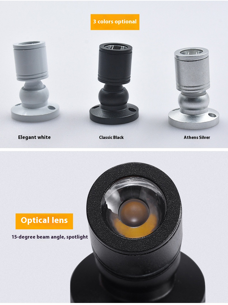 Mini Modern 3W LED Counter Lamp for Home Office Hotel 220V IP33 Auto Color Small Spotlight for Jewelry Wine Storage Counter