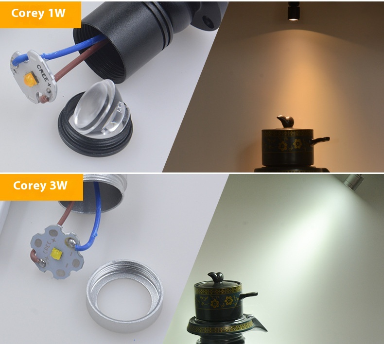 Mini Modern 3W LED Counter Lamp for Home Office Hotel 220V IP33 Auto Color Small Spotlight for Jewelry Wine Storage Counter