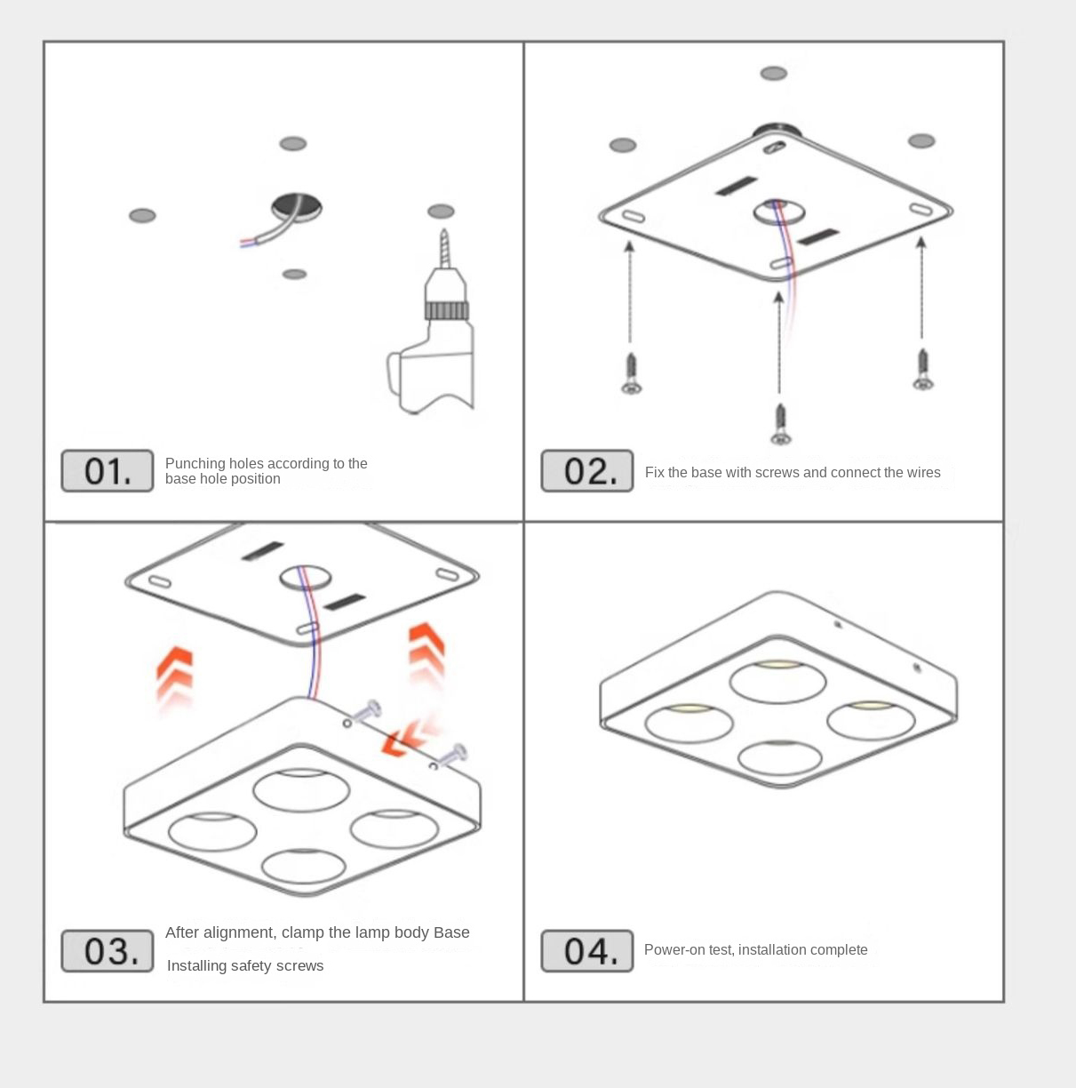 Wholesale 36W High Lumen Ultra-Thin Anti-Glare LED Downlights Four-Head Recessed for Modern Living Rooms and Bedrooms