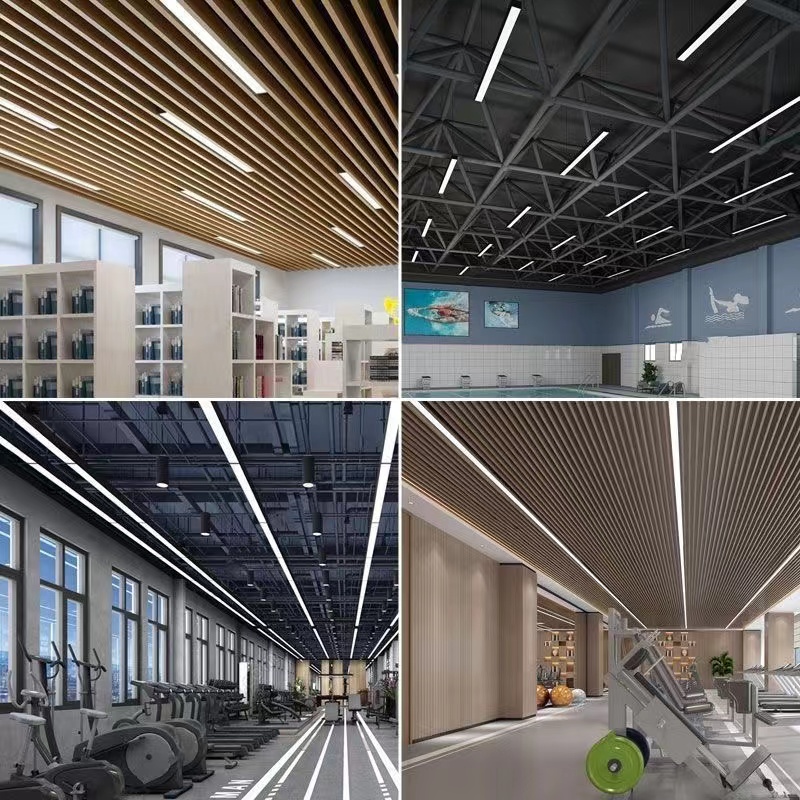 Modern Simple LED Office Chandelier 108W Rectangular Linear Lamp LNL510picture5