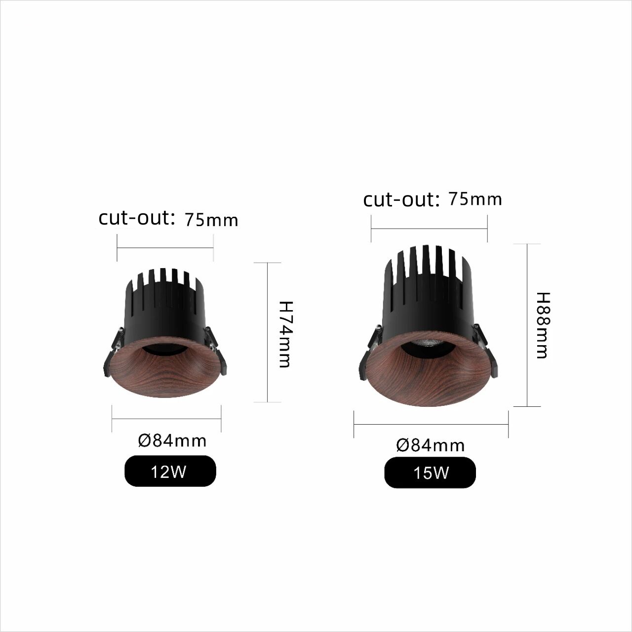 Medie<i></i>val Style High-quality 220V Aluminum 220V 12w/15w Ceiling Embedded Led Spotlights for Hotel Interior Commercial Lighting