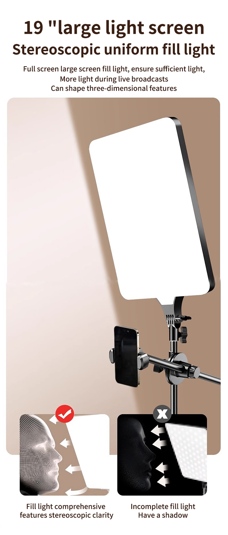 MIAOTU LED Video & Photography Light Accurate RGB Color Rendering Fill Light Studio Camera Live Shooting Charging Tablet Light