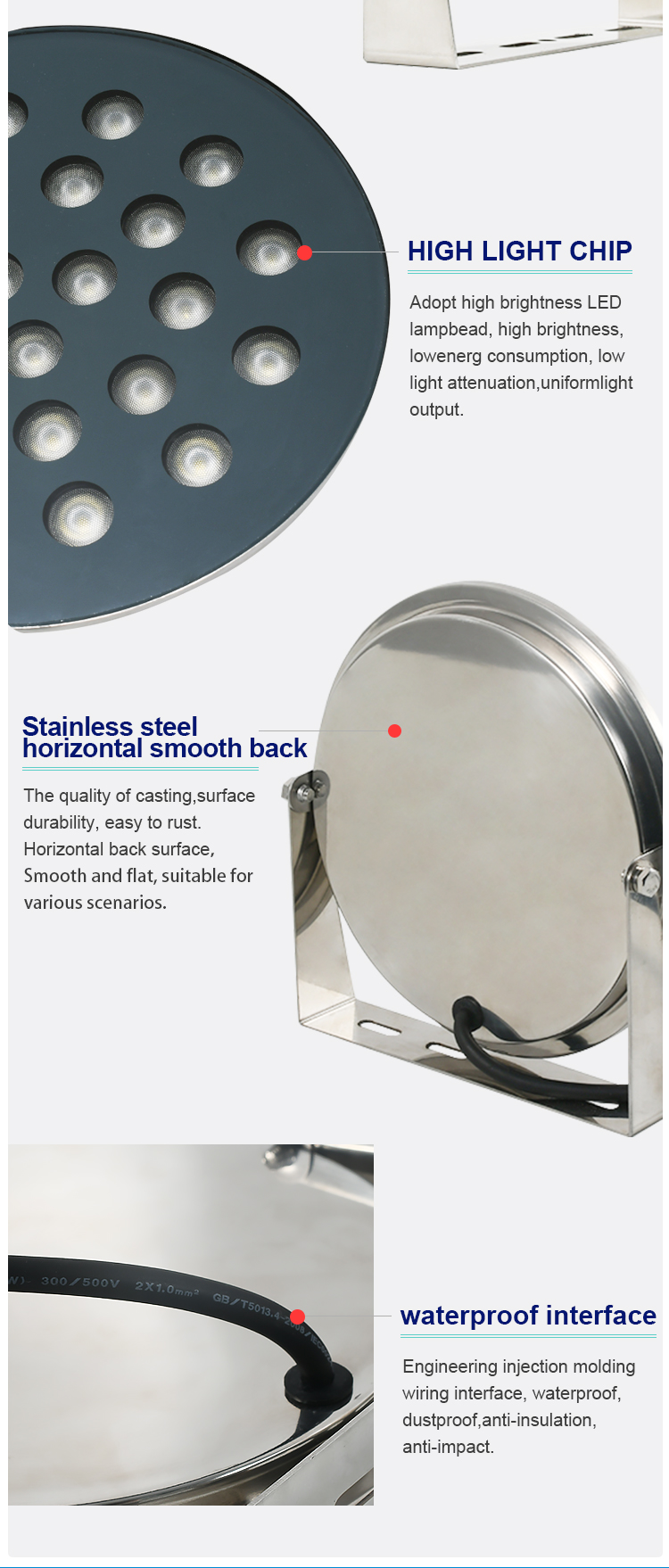 Ip68 3/6/9/12/18/24W Warm White Led Rgb Rgbw Green AC 12V Underwater Decorative Submersible LED Fountain Light for Pool