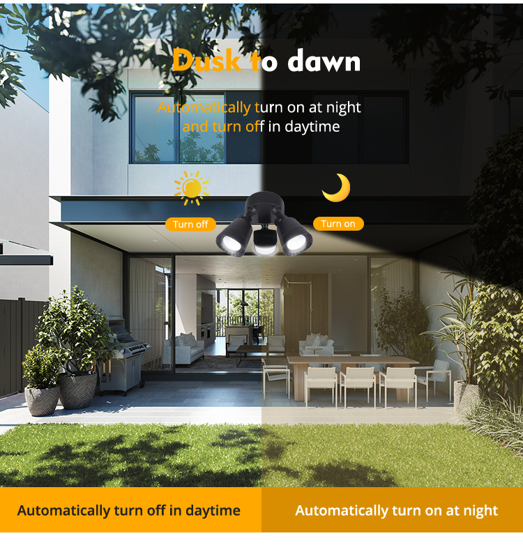 Factory direct sale of new courtyard double-head outdoor lights for home lighting LED integrated waterproof security light