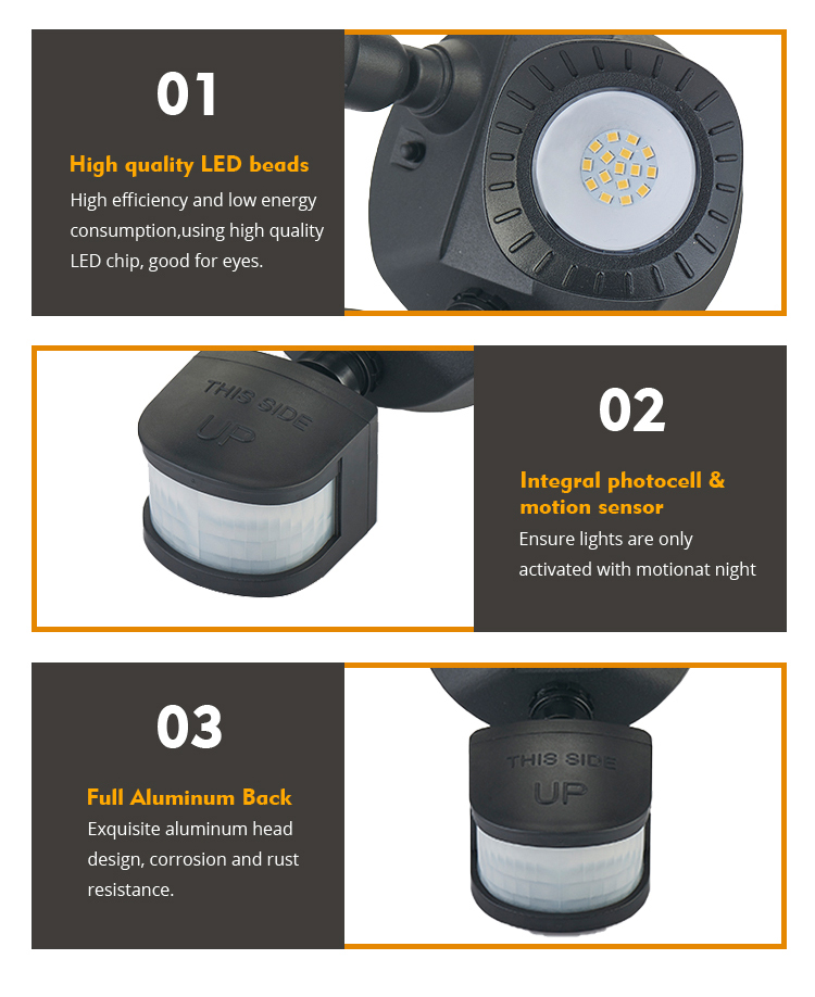 Factory direct sale of new courtyard double-head outdoor lights for home lighting LED integrated waterproof security light