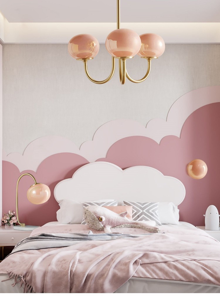 French Retro Modern Brass and Iron Hanging Chandelier with Bauhaus Design-E26 ba<i></i>se 220V for Hotel Bedrooms