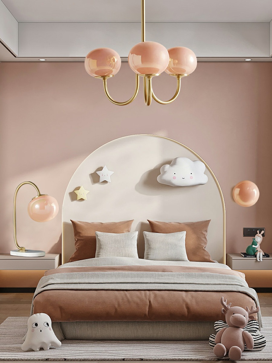 French Retro Modern Brass and Iron Hanging Chandelier with Bauhaus Design-E26 ba<i></i>se 220V for Hotel Bedrooms