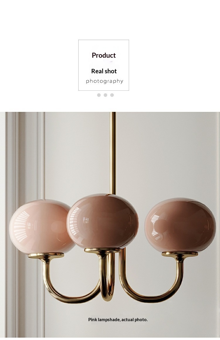 French Retro Modern Brass and Iron Hanging Chandelier with Bauhaus Design-E26 ba<i></i>se 220V for Hotel Bedrooms