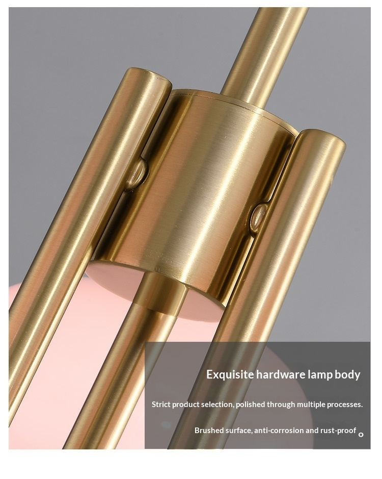 French Retro Modern Brass and Iron Hanging Chandelier with Bauhaus Design-E26 ba<i></i>se 220V for Hotel Bedrooms