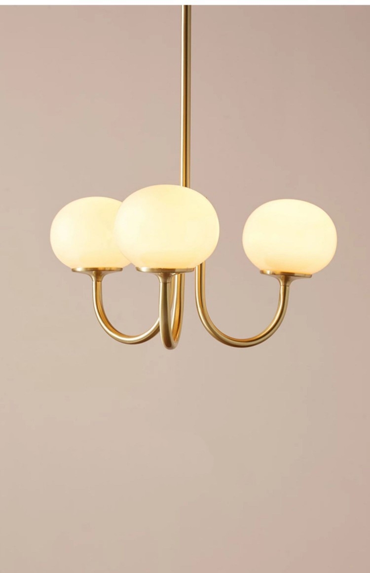 French Retro Modern Brass and Iron Hanging Chandelier with Bauhaus Design-E26 ba<i></i>se 220V for Hotel Bedrooms