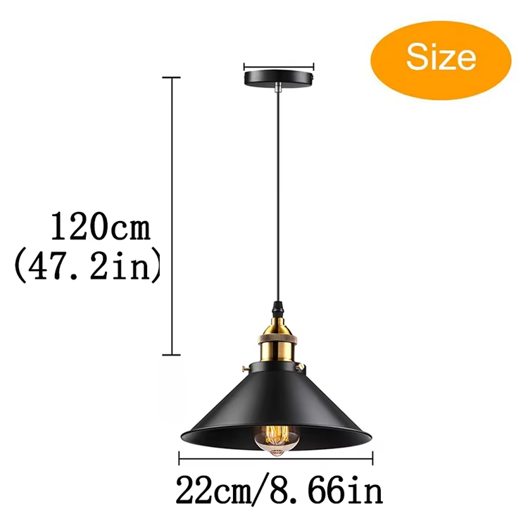 Iron Art Vintage Industrial Pendant Light E27 ba<i></i>se Hanging Lights for Dining Room Cafe with Adjustable Height