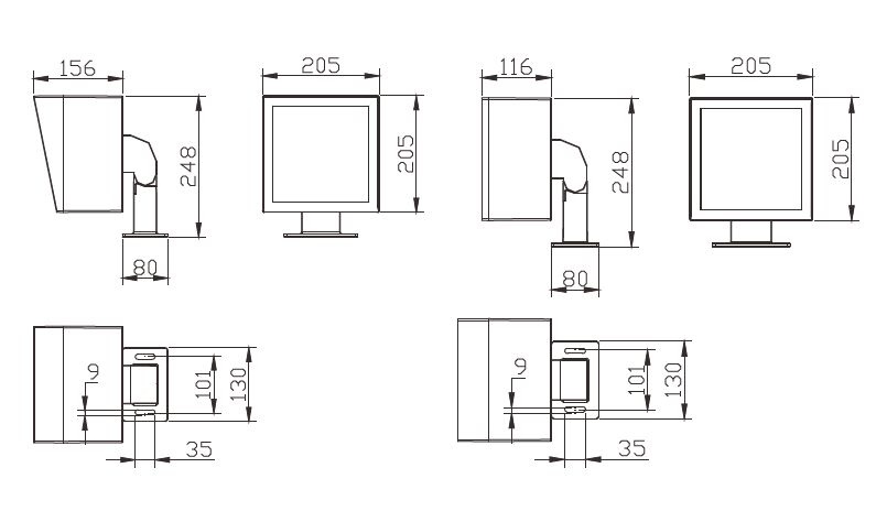 90W 100W Outdoor Landscape Projection Square LED Bracket Flood Light FL2060picture5