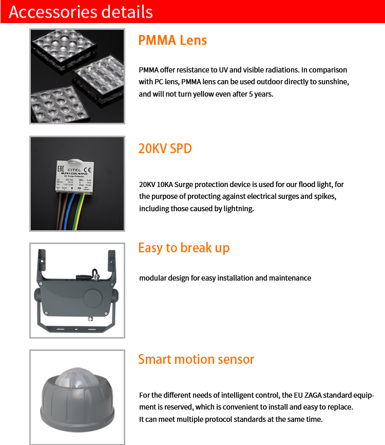 IP65 IP66 High Pole 50000lm 60000lm Repeater Dmx Rgb Outdoor Led Flood Light