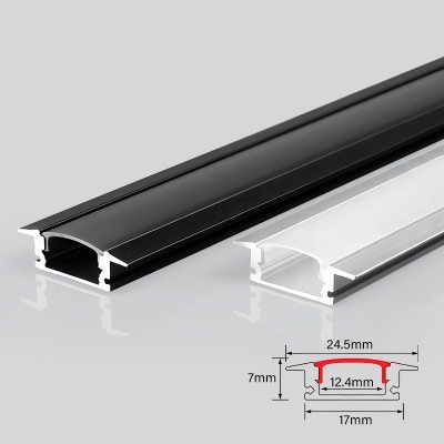 Customized 17*7mm LED Lighted Track Aluminum Profile Channel Embedded TBS2000picture7