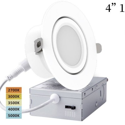5CCT Selectable Recessed 4 Inch 12W Adjustable Gimbal LED Downlight DL2190picture1