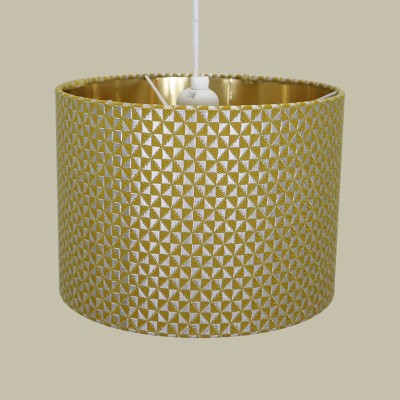 Custom Drum Gold Color Embroidered Chandelier Fabric Lampshade LCS710picture6