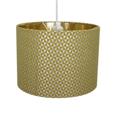 Custom Drum Gold Color Embroidered Chandelier Fabric Lampshade LCS710picture1