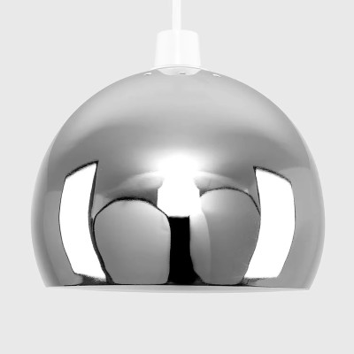 Modern Silver Mirror Dome Pendant Light Handmade Metal Lampshade LCS870picture5