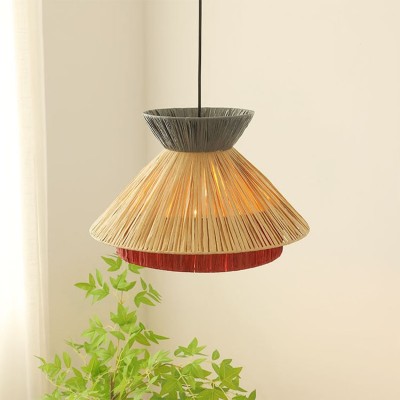 Chinese Retro Wabi Sabi Bamboo Rattan LED Chandelier Pendant Light CNS220picture7