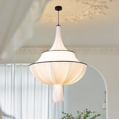 Modern Nordic Luxury Integrated Hotel Church White Fabric Chandelier Pendant Lights RGS200picture7